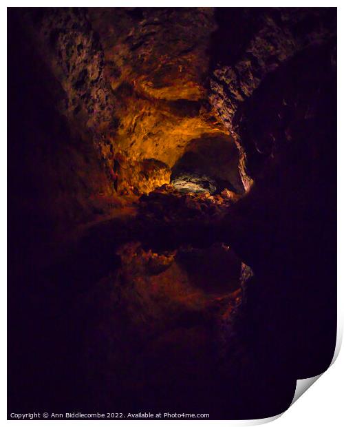 caves in Lanzarote  Print by Ann Biddlecombe