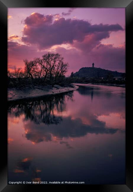 Wallace Monument and River Forth Framed Print by Ivor Bond