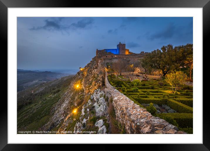 Beautiful garden within the fortress walls in Marvao, Alentejo, Portugal Framed Mounted Print by Paulo Rocha