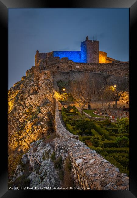 Beautiful garden within the fortress walls in Marvao, Alentejo, Portugal Framed Print by Paulo Rocha