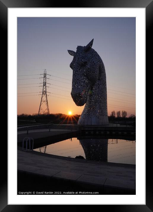 the Kelpies at sunset , the Helix , Falkirk Scotland Framed Mounted Print by Photogold Prints