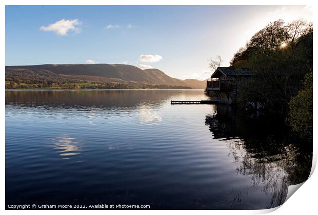 Ullswater boathouse Print by Graham Moore