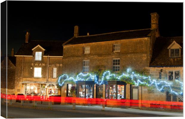 Festive Wonderland in Broadway Cotswolds Canvas Print by Andy Evans Photos