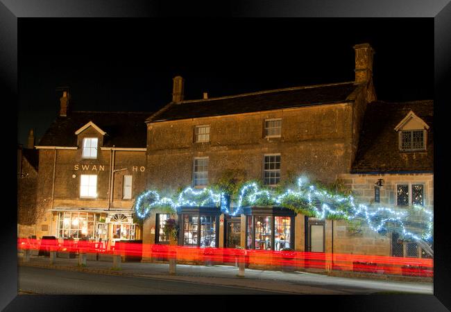 Festive Wonderland in Broadway Cotswolds Framed Print by Andy Evans Photos