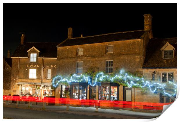 Festive Wonderland in Broadway Cotswolds Print by Andy Evans Photos