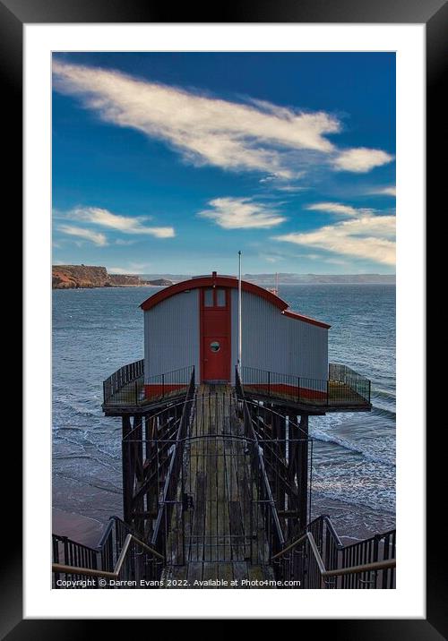 Tenby lifeboat house Framed Mounted Print by Darren Evans
