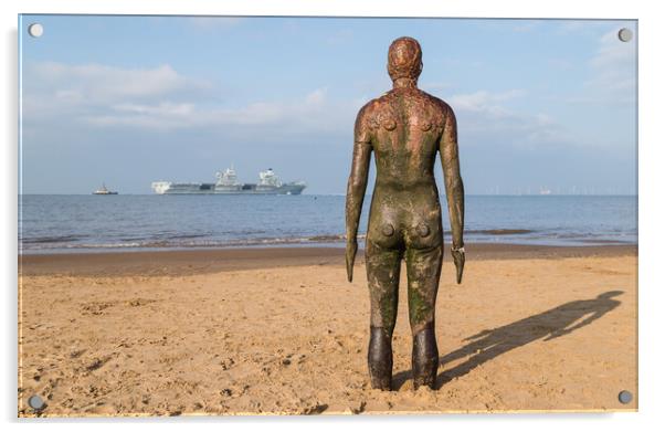 Iron Man looks out towards HMS Queen Elizabeth Acrylic by Jason Wells