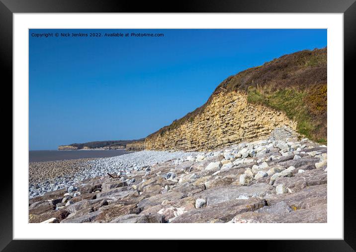 Looking West from Llantwit Major Beach  Framed Mounted Print by Nick Jenkins