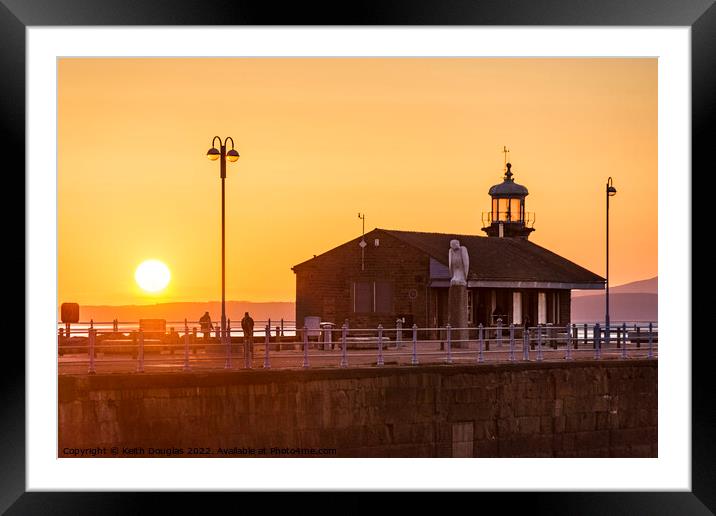 Sunset over the Stone Jetty, Morecambe Framed Mounted Print by Keith Douglas