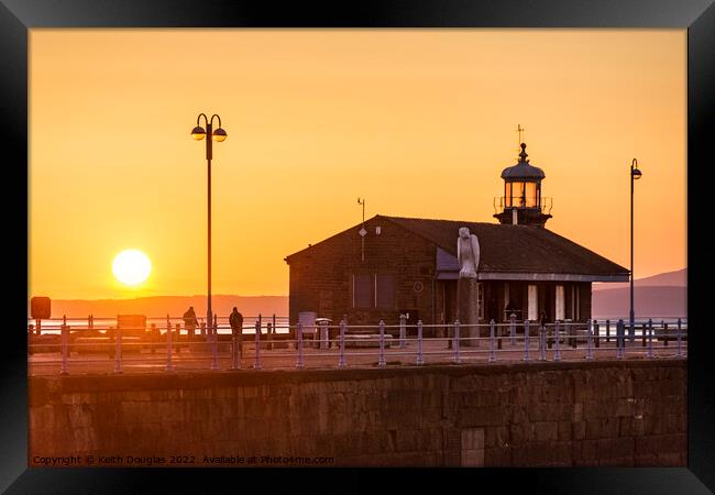Sunset over the Stone Jetty, Morecambe Framed Print by Keith Douglas