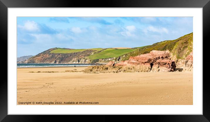 Cornish Beach at Whitsand Bay  Framed Mounted Print by Keith Douglas