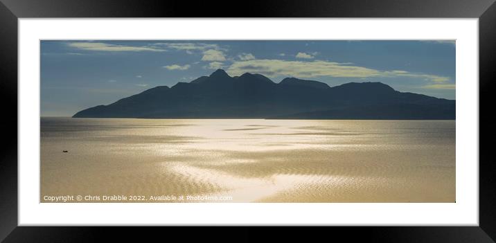 Rum on golden waters Framed Mounted Print by Chris Drabble