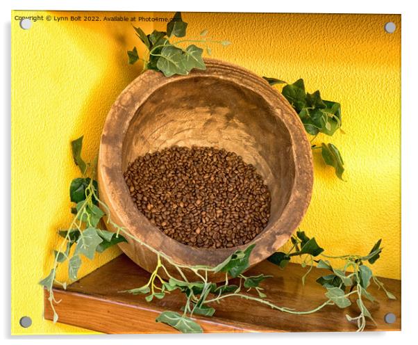 Bowl of Coffee Beans Acrylic by Lynn Bolt