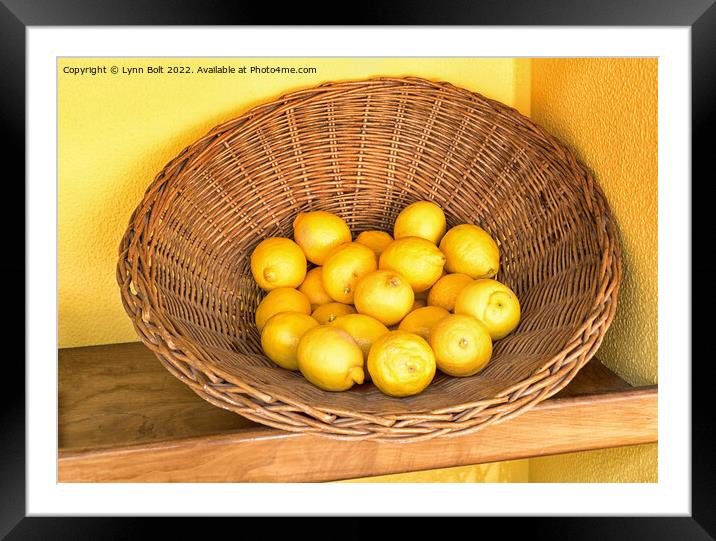 Basket of Lemons Framed Mounted Print by Lynn Bolt