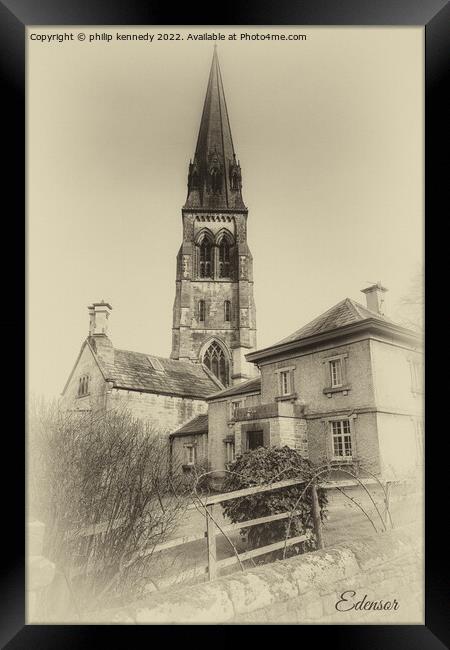 St Peter's Church at Edensor  Framed Print by philip kennedy