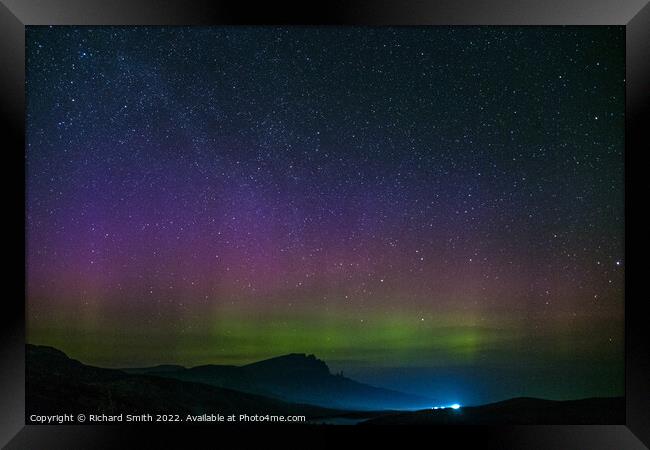 Aurora Borealis from The Storr on Skye. #1 Framed Print by Richard Smith