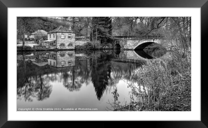 The Old Shuttle House in mono Framed Mounted Print by Chris Drabble