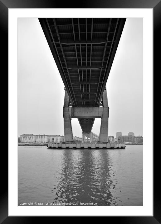 Bridge over the Huangpu river Framed Mounted Print by Stan Lihai