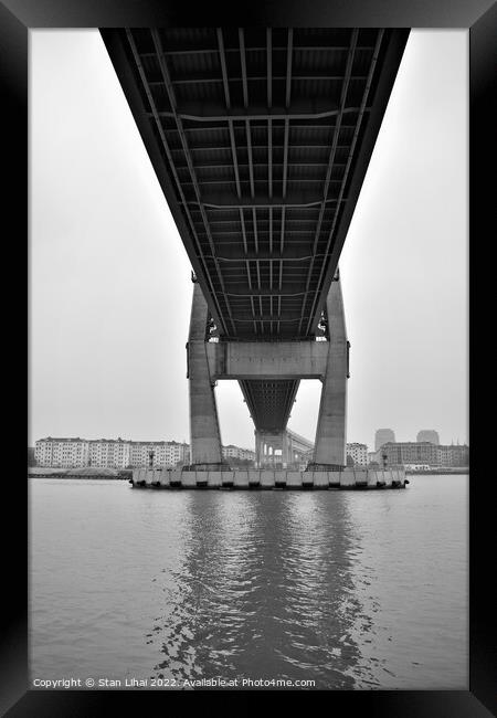 Bridge over the Huangpu river Framed Print by Stan Lihai