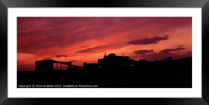 Thoresby Colliery sunset Framed Mounted Print by Chris Drabble