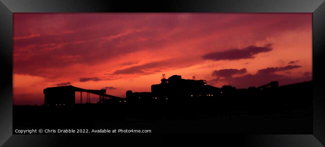 Thoresby Colliery sunset Framed Print by Chris Drabble
