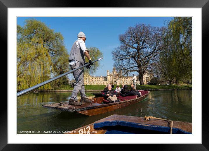 Punting on the Cam  Framed Mounted Print by Rob Hawkins