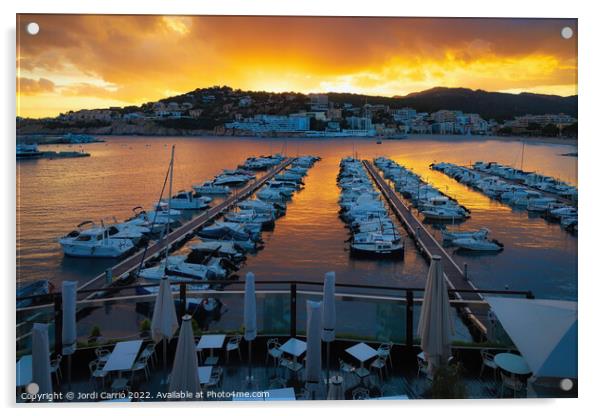 Port of Sant Feliu of Guixols - 1 - Orton glow Edition  Acrylic by Jordi Carrio