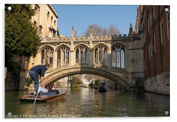 Cambridge Bridge of Sighs  Acrylic by Rob Hawkins
