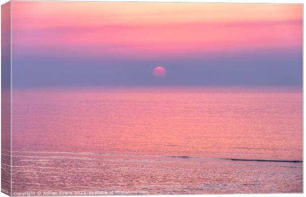 Ocean Sunset Canvas Print by Adrian Evans