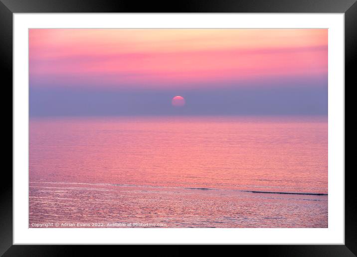 Ocean Sunset Framed Mounted Print by Adrian Evans