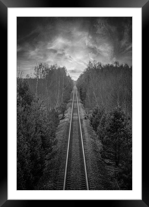 Railway Black & White Framed Mounted Print by Duncan Loraine