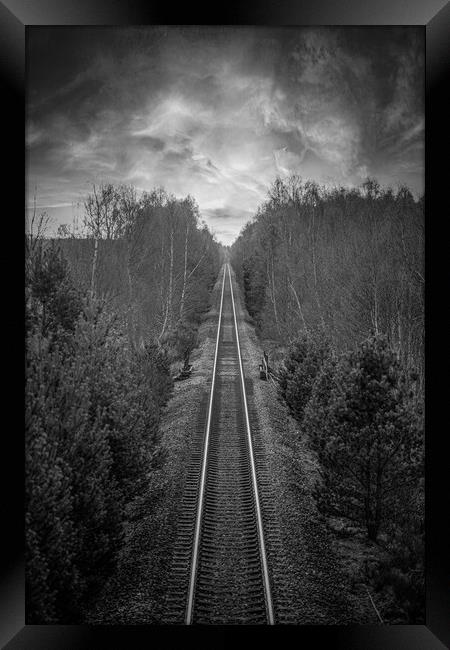 Railway Black & White Framed Print by Duncan Loraine