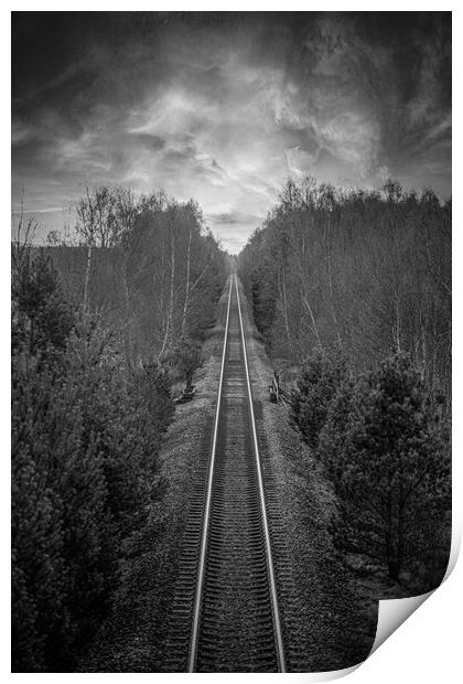 Railway Black & White Print by Duncan Loraine