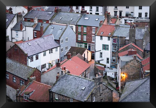 Staithes rooftops Framed Print by Martin Williams