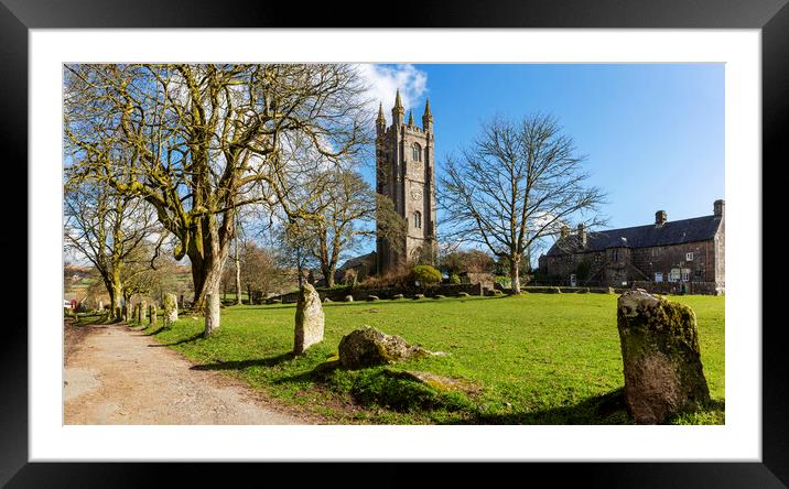 St Pancras, Widecombe in the moor Dartmoor Framed Mounted Print by Maggie McCall