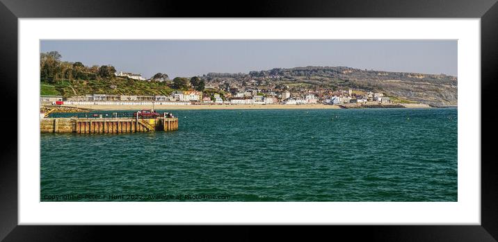 View Of Lyme Regis From The Cobb Framed Mounted Print by Peter F Hunt