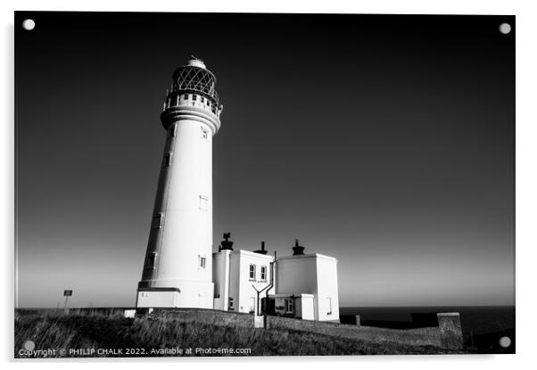 Flamborough lighthouse 686 Acrylic by PHILIP CHALK