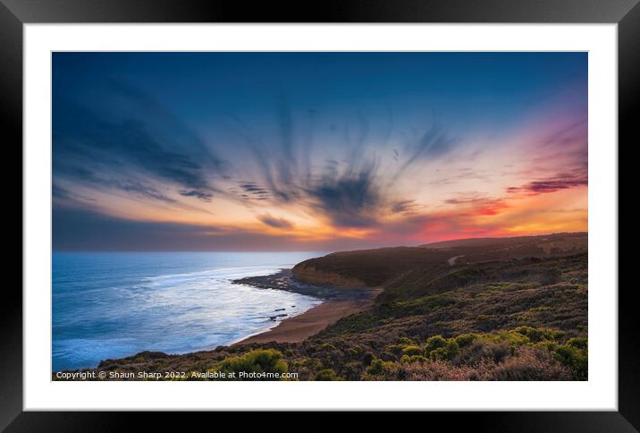 Sunset at Bells Beach Framed Mounted Print by Shaun Sharp
