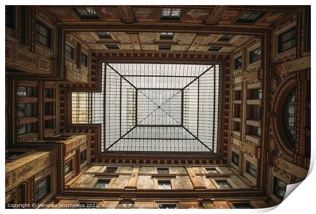 Galleria Sciarra a pedestrian tunnel in Rome, Italy Print by Veronika Druzhnieva