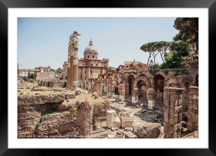 Building, Ruins in old town. Rome, Italy Framed Mounted Print by Veronika Druzhnieva