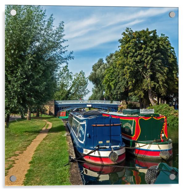 Narrowboats on the River Thames Acrylic by Joyce Storey