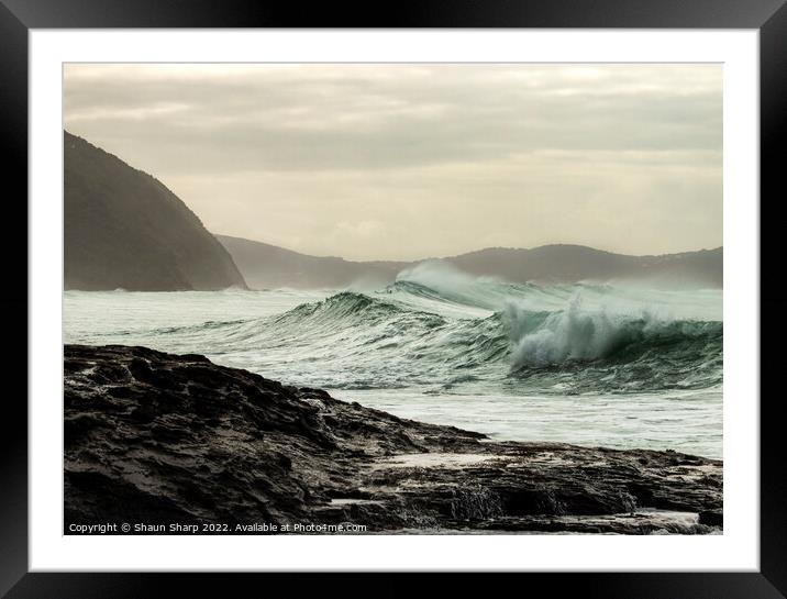 A Passing Wave Framed Mounted Print by Shaun Sharp