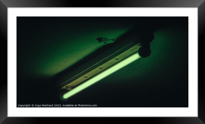 Green Matrix Light Framed Mounted Print by Ingo Menhard