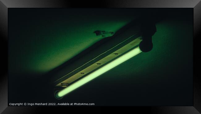 Green Matrix Light Framed Print by Ingo Menhard