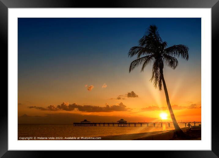 Sunset by the sea Framed Mounted Print by Melanie Viola