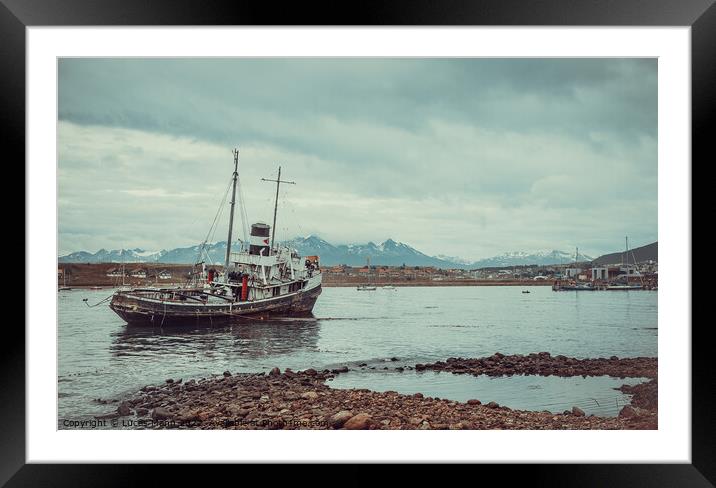 Boat Saint Chritopher - Ushuaia Framed Mounted Print by Lucas Mann