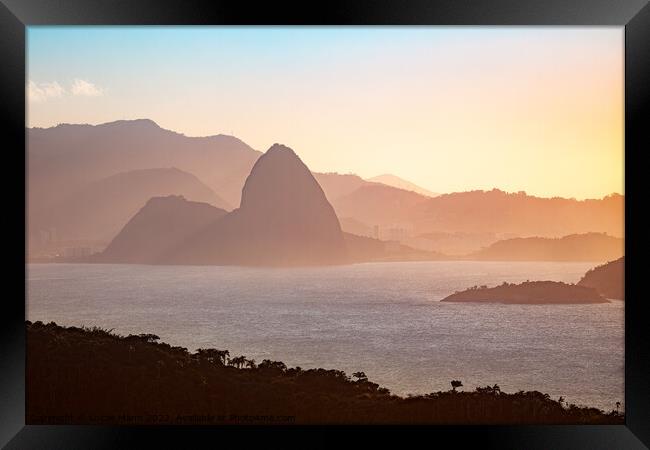 Sunset in Pão de Açucar - Rio de Janeiro Framed Print by Lucas Mann