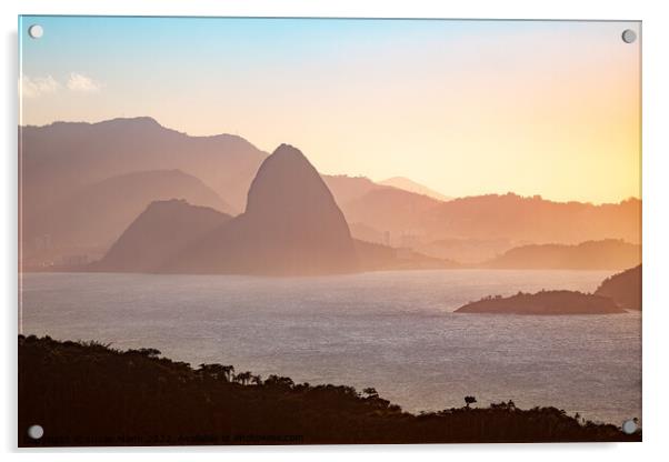 Sunset in Pão de Açucar - Rio de Janeiro Acrylic by Lucas Mann