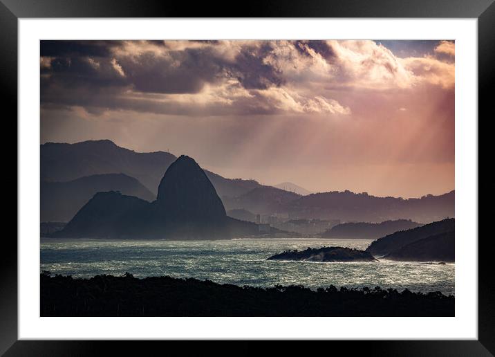 Sunset Rio de Janeiro Framed Mounted Print by Lucas Mann