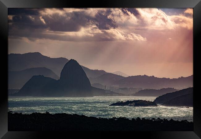 Sunset Rio de Janeiro Framed Print by Lucas Mann